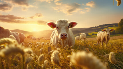 Obraz premium sheep in the field