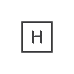 Letter H logo design vector with square concept idea