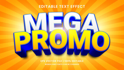 Mega sale promo 3d editable text effect