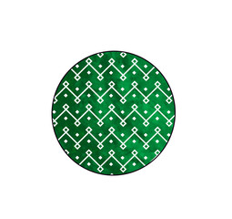 Zielony okrągły wzór geometryczny, ręcznie rysowana ilustracja © workszop