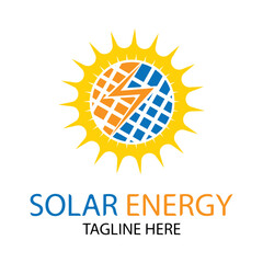 solar energy logo design vector