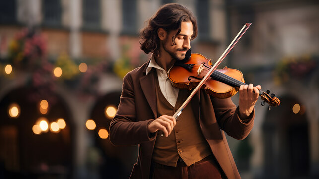 Strings Of Emotion: Passionate Musician Playing The Violin