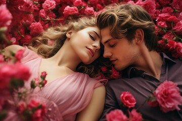 In Love's Embrace: Lying Head Over Heels in a Meadow of Roses
                        