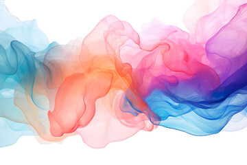 Watercolor Background, Abstract Wave Background, , Colorfull illustration, transparent Background, red, orange, blue, pink , isolated, png. 	
