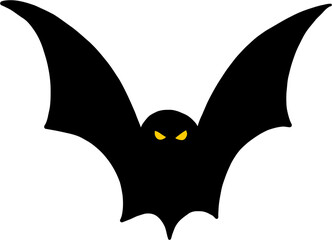 freehand drawing of halloween bat flat design.