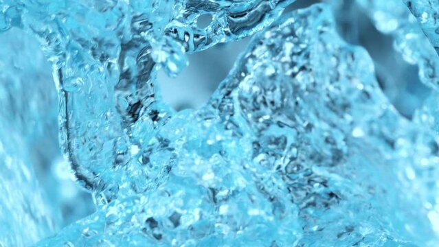 Super Slow Motion of Splashing Water Wave Creating Tunnel Shape. Filmed on High Speed Cinema Camera, 1000 fps.