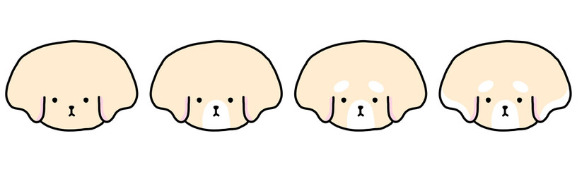 Cute Dog Head Cartoon illustration Set Collection