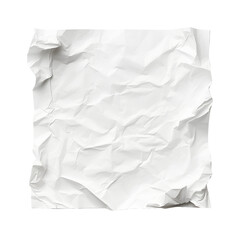 A piece of white paper crumpled  isolated on a transparent background, png	