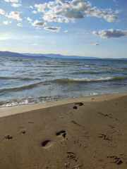 footprints on the beach