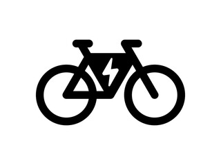 Fototapeta premium E-bike, electric bicycle icon. Bicycle charging station symbol. High quality black icon.