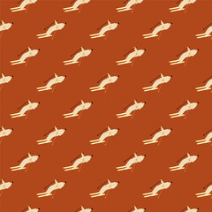 Skiers on the slope. Winter sports seamless pattern.