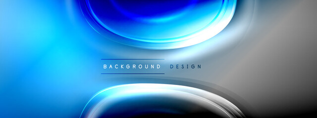 Circles lines and bubbles on bright glowing effect gradient with light and shadow effects. Dynamic interplay of light, shadow and depth. Futuristic and rhythmic technology design