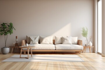 natural contemporary living room mockup template room ideas cosy comfort sofa with blank space wall backdrop cosy interior decorating house beautiful background
