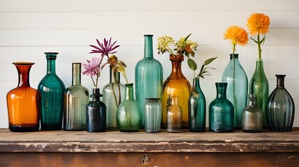 Serenity in Bloom: Bottle and Flowers -  Home Interiors