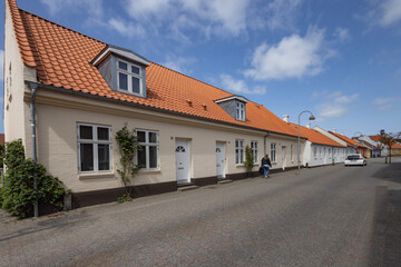 Fototapeta na wymiar Happy walk through Varde city's old town on a great summer's day. West Jutland, Region Southern Denmark.