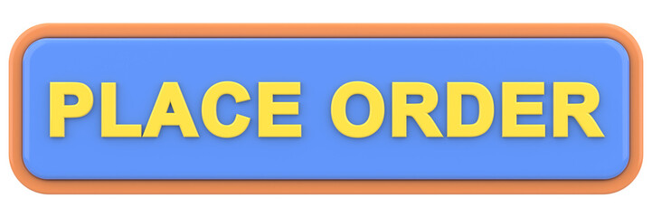 Place order button. 3D illustration.