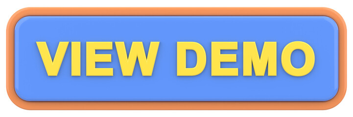 View demo button. 3D illustration.
