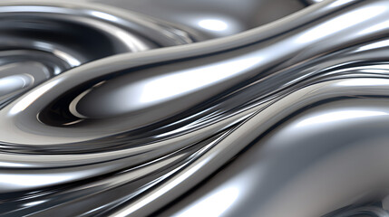 Sleek and shiny chrome surface with a reflective texture