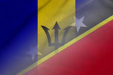 Barbados and Saint Kitts and Nevis official flag transborder negotiation KNA BRB