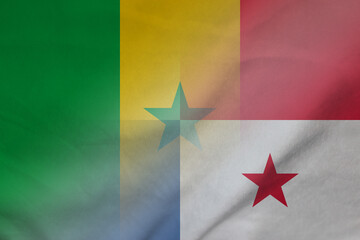 Senegal and Panama state flag international negotiation PAN SEN - obrazy, fototapety, plakaty
