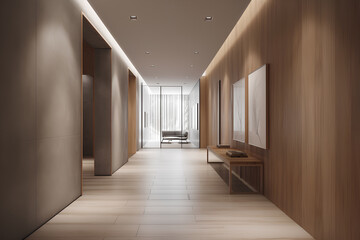 Ethnic style hallway interior in modern house.