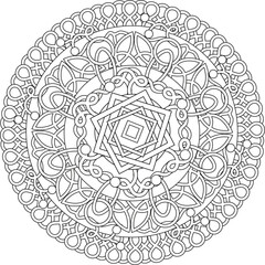 spiritual symbol motif adult coloring page celtic mandala mystic vector Christmas