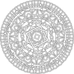spiritual symbol motif adult coloring page celtic mandala mystic vector Christmas © RASEEN