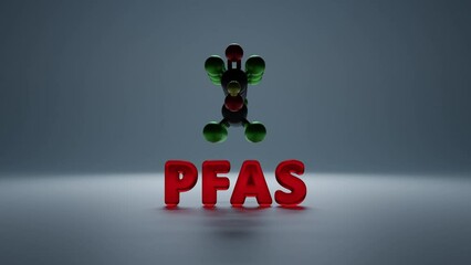 PFAS - Per- and poly-fluoroalkyl substances - 3D molecule conformer

3D rendered animation.