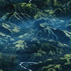 Fototapeta na wymiar Seamless texture of mountain ranges with forest
