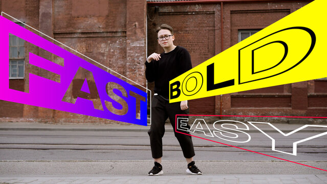 3D Perspective Text Overlay