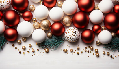 Decorative christmas background. Free space for text. AI generated