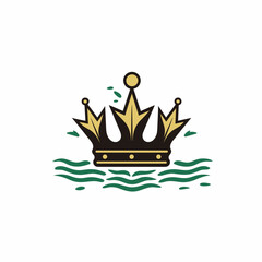 vector logo of crown minimalist flat