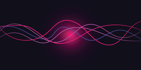 Colorful wavy lines vector illustration. Vector abstract background with colored dynamic waves, lines, and particles. Vector illustration suitable for design