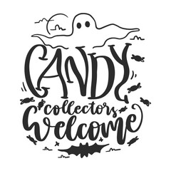 Halloween Lettering Quotes For Printable Posters, Cards, Signs, Tote Bags, T-Shirt Designs, etc. Funny Hand Lettering Halloween