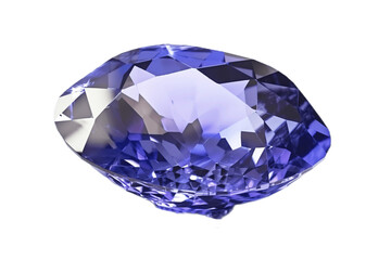 Tanzanite rare precious natural geological stone on a transparent background, png. AI generated.
