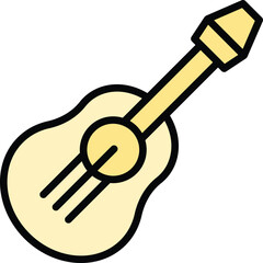 Ukelele icon outline vector. Ukulele guitar. Music instrument color flat