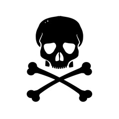 Human skull and bones vector image
