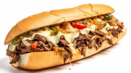 A Philly Cheesesteak sub AI generative