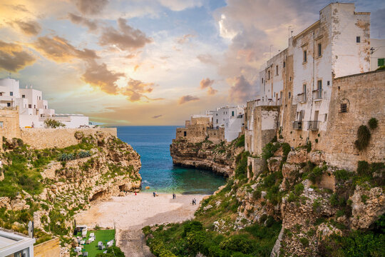 Lama Monachile Bay view in Polignano a Mare Town of Italy