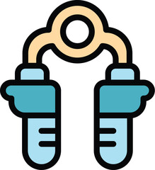 Iron espander icon outline vector. Sport grip. Trainer activity color flat