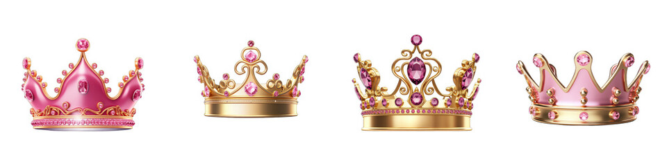 Princess Crown clipart collection, vector, icons isolated on transparent background