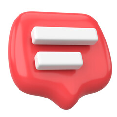 Comment button. Chat button. 3D illustration.