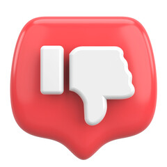 Dislike icon. Dislike button. 3D illustration.