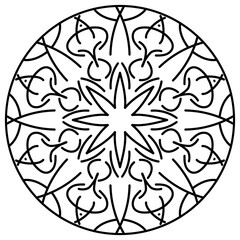 Abstract doodle mandala from simple lines