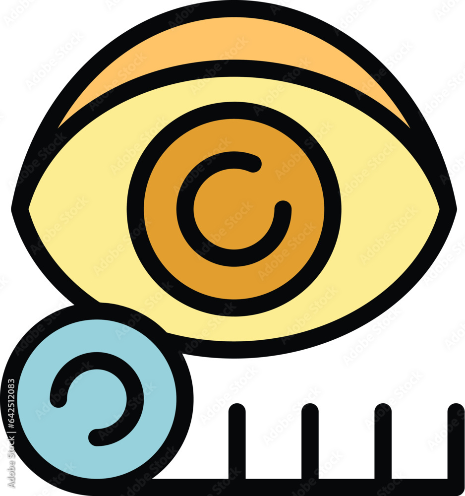 Poster eye correction icon outline vector. vision test. patient test color flat