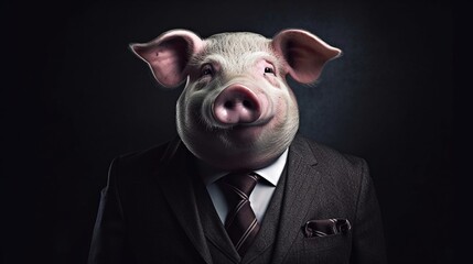 Portrait of Mr. Pig AI generative