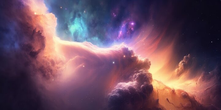 Colorful space galaxy cloud nebula. Stary night cosmos. Universe science astronomy. Supernova background wallpaper	