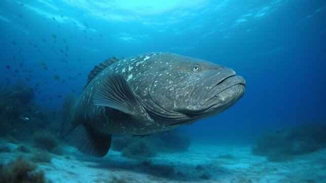 A giant grouper swims AI generative
