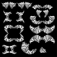 Decorative calligraphic elements in vignette and flourish style. Ornate abstract texture with flourish motifs. Vector Illustration