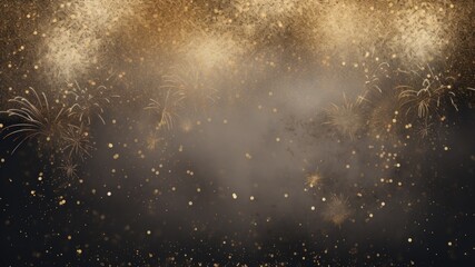 Golden fireworks background for a New Year celebration, layout for new year wishes and celebration background with copy space for text
